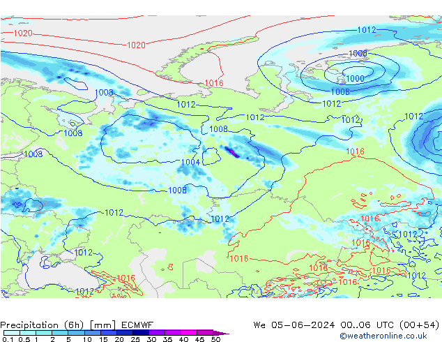 Z500/Rain (+SLP)/Z850 ECMWF We 05.06.2024 06 UTC