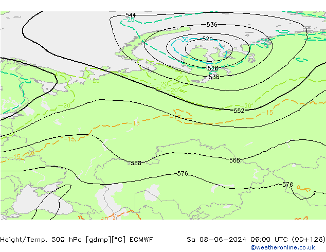 Z500/Rain (+SLP)/Z850 ECMWF sáb 08.06.2024 06 UTC