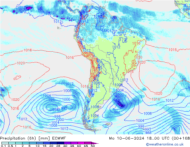 Z500/Rain (+SLP)/Z850 ECMWF Mo 10.06.2024 00 UTC