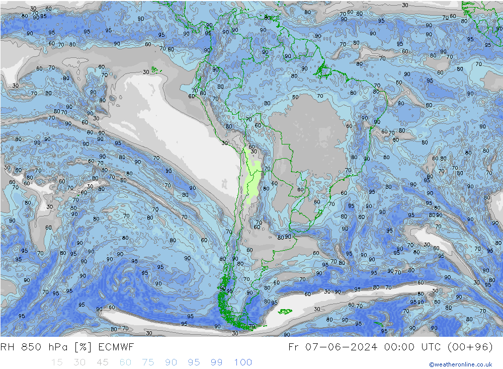 850 hPa Nispi Nem ECMWF Cu 07.06.2024 00 UTC