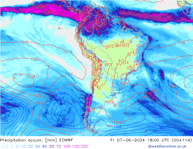 Precipitation accum. ECMWF pt. 07.06.2024 18 UTC