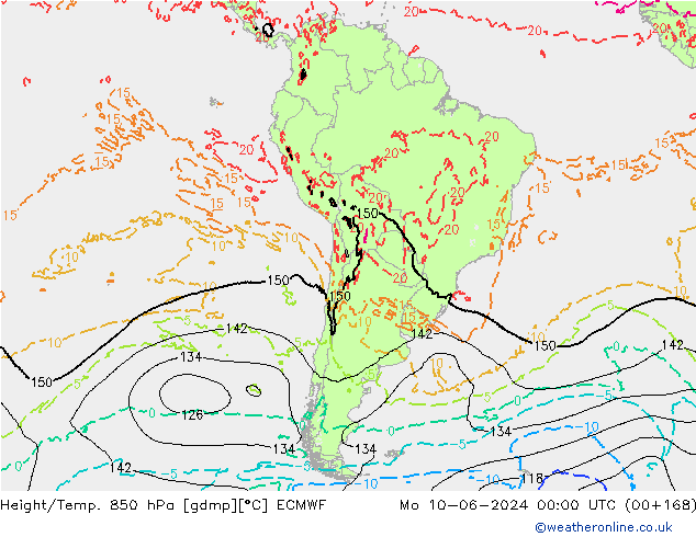 Z500/Rain (+SLP)/Z850 ECMWF Mo 10.06.2024 00 UTC