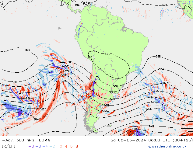 T-Adv. 500 hPa ECMWF Sa 08.06.2024 06 UTC