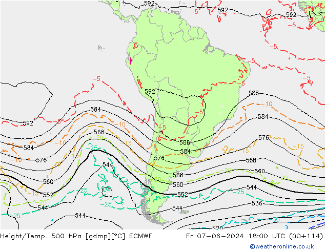 Z500/Rain (+SLP)/Z850 ECMWF Pá 07.06.2024 18 UTC