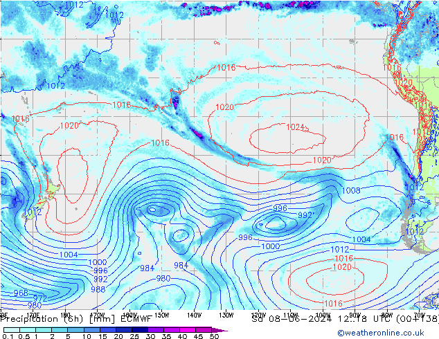 Z500/Rain (+SLP)/Z850 ECMWF  08.06.2024 18 UTC