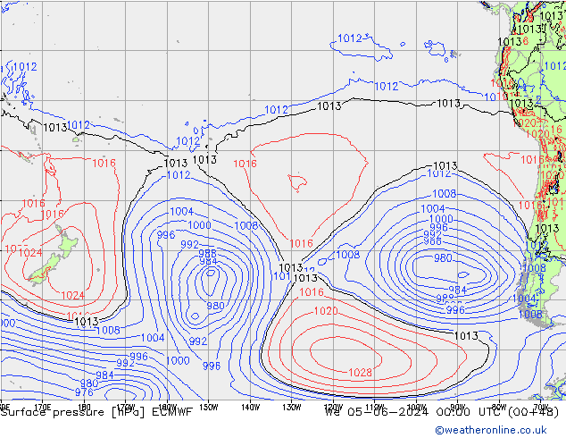 Surface pressure ECMWF We 05.06.2024 00 UTC