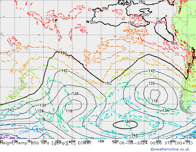 Z500/Rain (+SLP)/Z850 ECMWF Th 06.06.2024 00 UTC