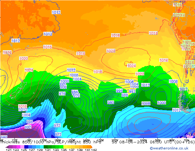 Thck 850-1000 hPa ECMWF  08.06.2024 06 UTC