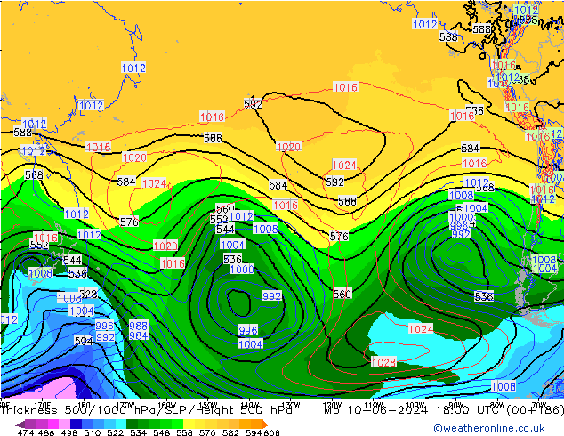 Thck 500-1000hPa ECMWF lun 10.06.2024 18 UTC