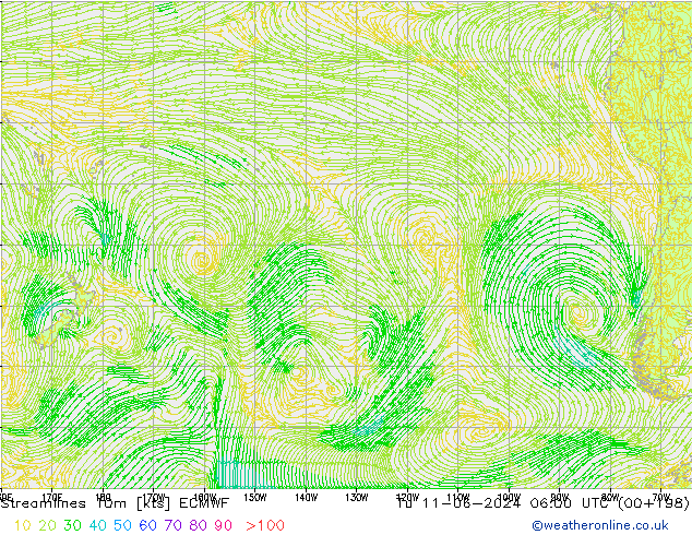 Stroomlijn 10m ECMWF di 11.06.2024 06 UTC