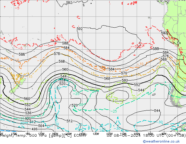 Z500/Rain (+SLP)/Z850 ECMWF  08.06.2024 18 UTC