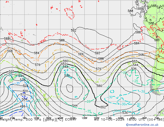 Z500/Rain (+SLP)/Z850 ECMWF Seg 10.06.2024 18 UTC