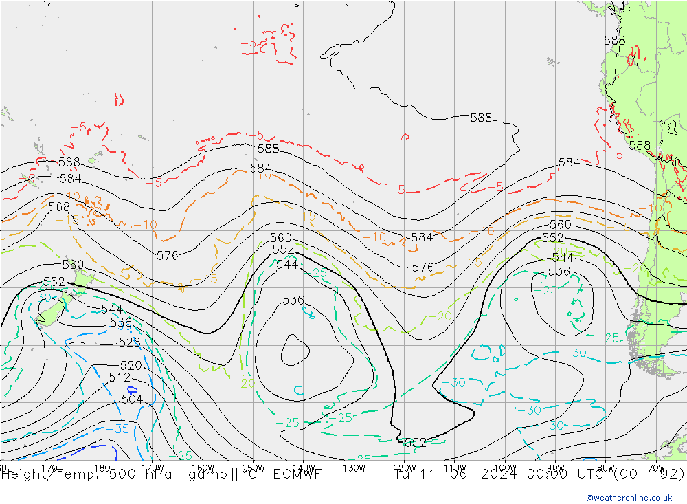 Z500/Rain (+SLP)/Z850 ECMWF  11.06.2024 00 UTC