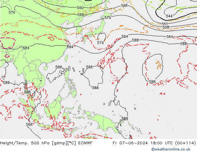 Z500/Regen(+SLP)/Z850 ECMWF vr 07.06.2024 18 UTC