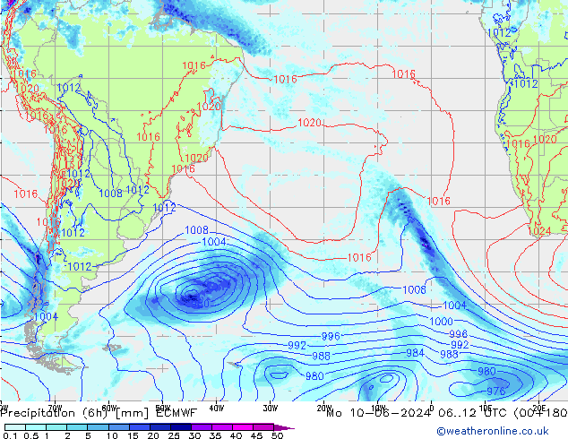 Z500/Rain (+SLP)/Z850 ECMWF Seg 10.06.2024 12 UTC