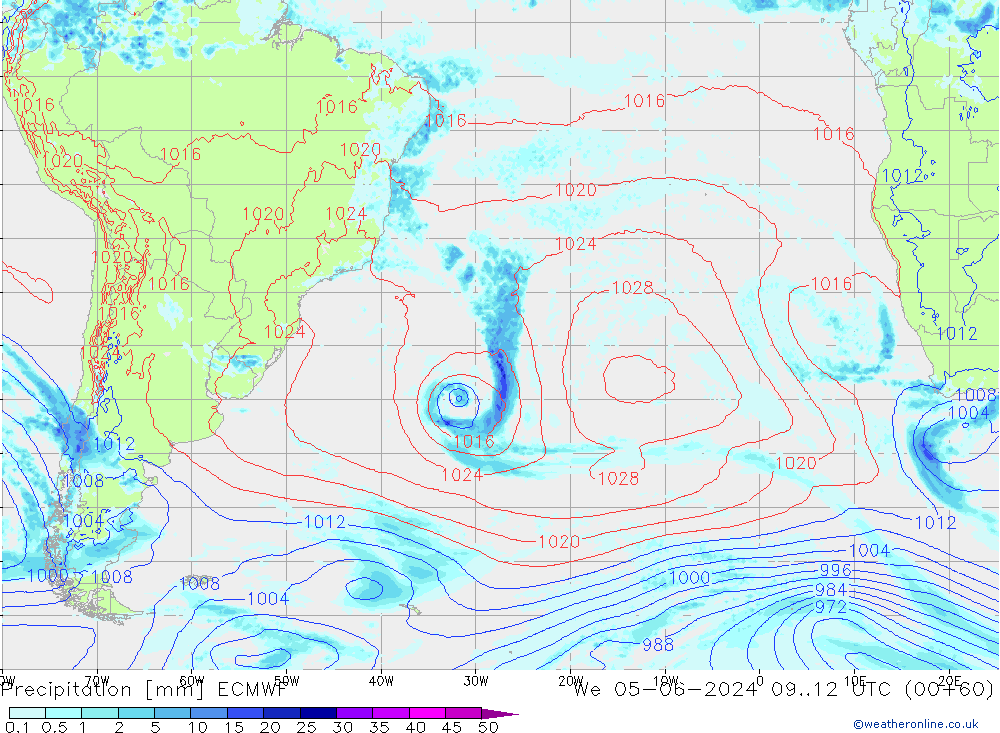 Niederschlag ECMWF Mi 05.06.2024 12 UTC