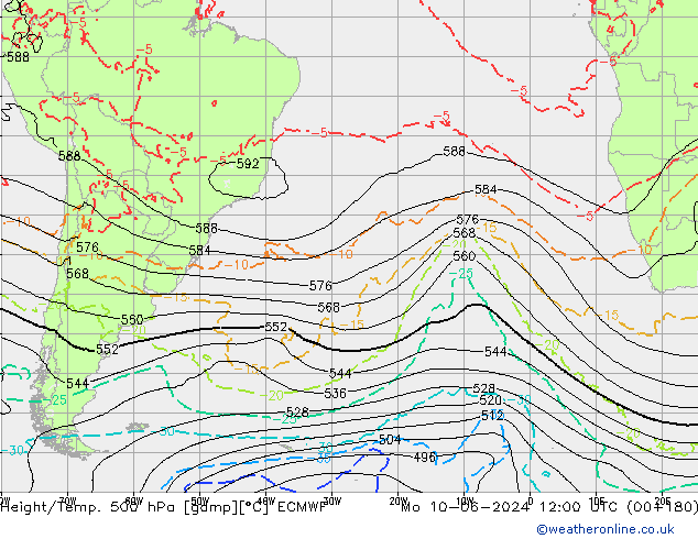 Z500/Rain (+SLP)/Z850 ECMWF Seg 10.06.2024 12 UTC