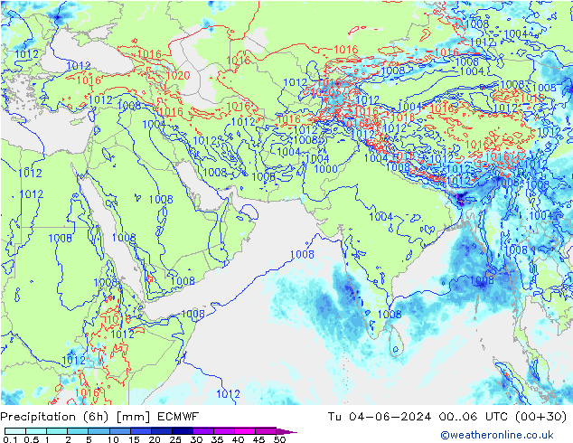 Z500/Rain (+SLP)/Z850 ECMWF Tu 04.06.2024 06 UTC