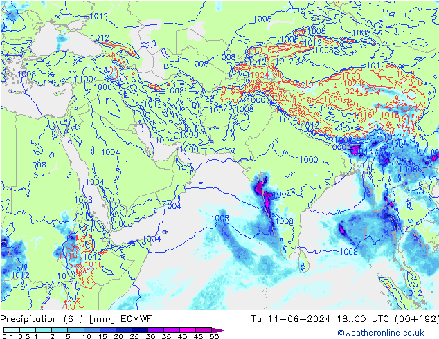 Z500/Rain (+SLP)/Z850 ECMWF mar 11.06.2024 00 UTC