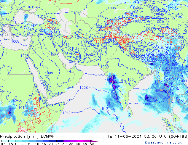 Neerslag ECMWF di 11.06.2024 06 UTC