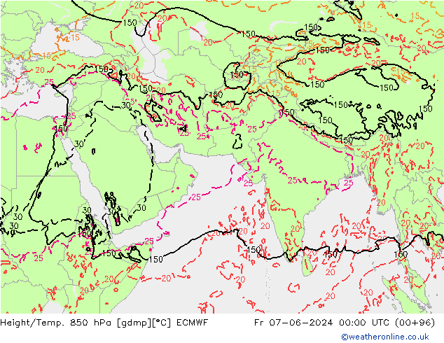 Z500/Rain (+SLP)/Z850 ECMWF vie 07.06.2024 00 UTC