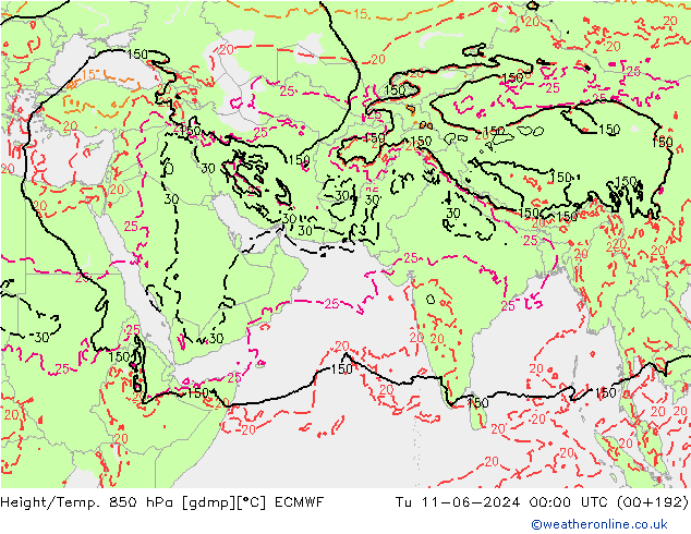 Z500/Rain (+SLP)/Z850 ECMWF mar 11.06.2024 00 UTC