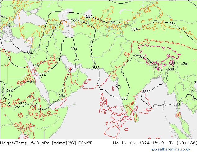 Hoogte/Temp. 500 hPa ECMWF ma 10.06.2024 18 UTC