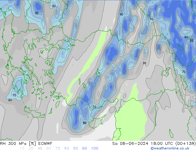 RH 300 hPa ECMWF  08.06.2024 18 UTC