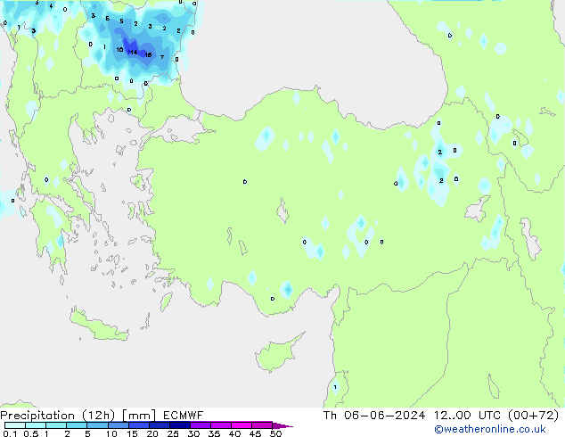 Precipitazione (12h) ECMWF gio 06.06.2024 00 UTC