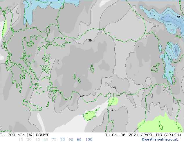 RV 700 hPa ECMWF di 04.06.2024 00 UTC