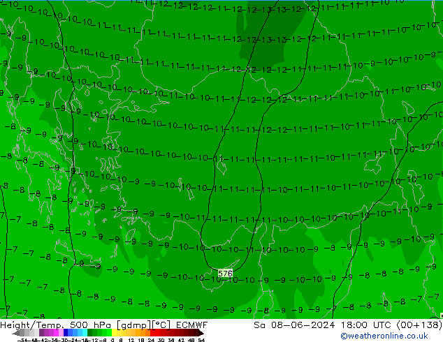 Z500/Rain (+SLP)/Z850 ECMWF sam 08.06.2024 18 UTC