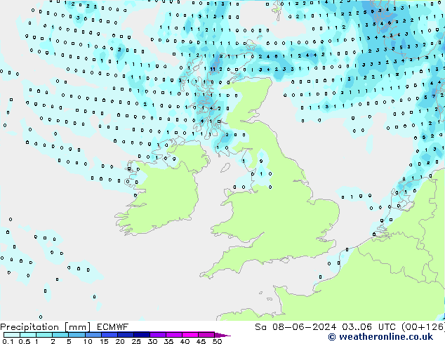 Neerslag ECMWF za 08.06.2024 06 UTC