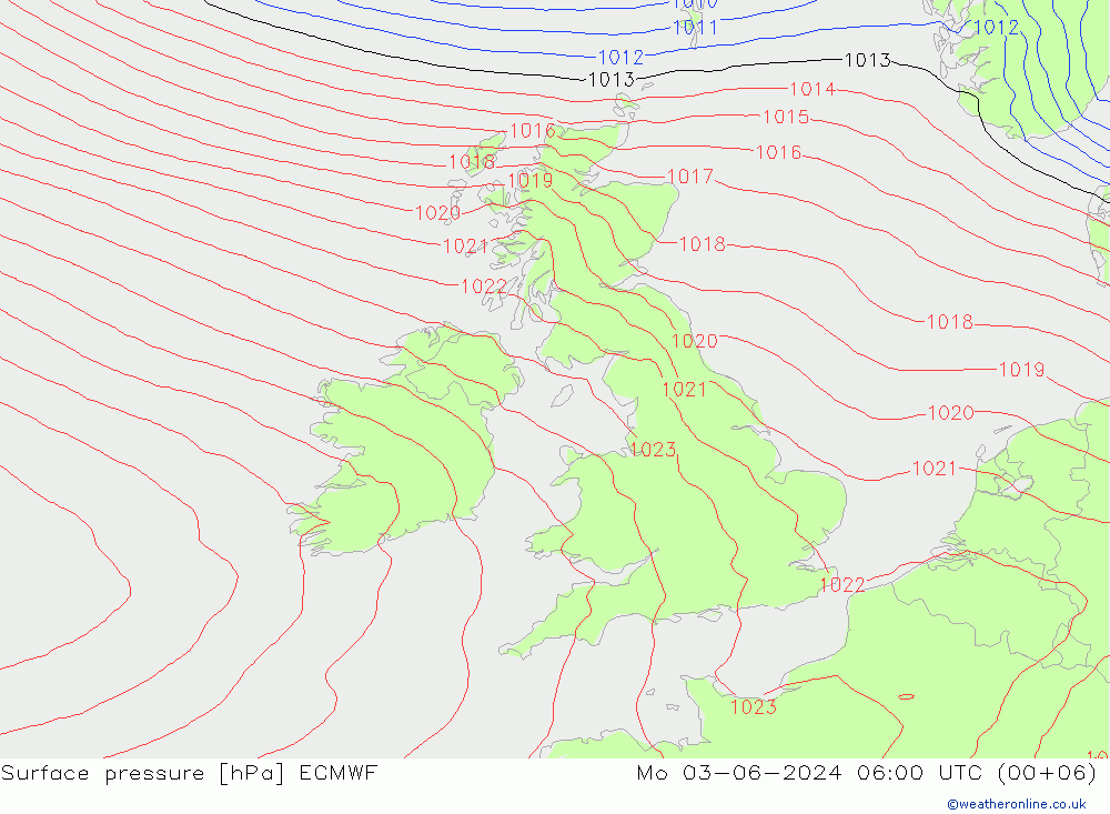 pression de l'air ECMWF lun 03.06.2024 06 UTC