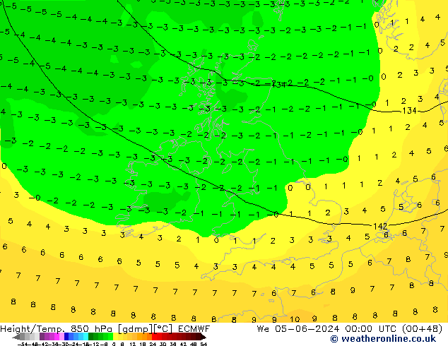 Z500/Rain (+SLP)/Z850 ECMWF ср 05.06.2024 00 UTC