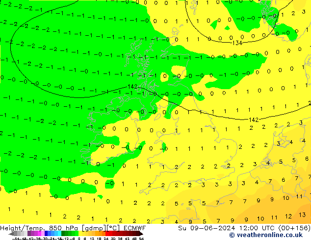 Z500/Rain (+SLP)/Z850 ECMWF Ne 09.06.2024 12 UTC