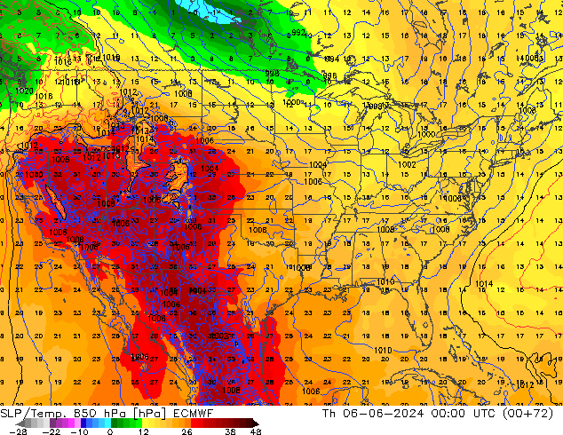 SLP/Temp. 850 hPa ECMWF Do 06.06.2024 00 UTC