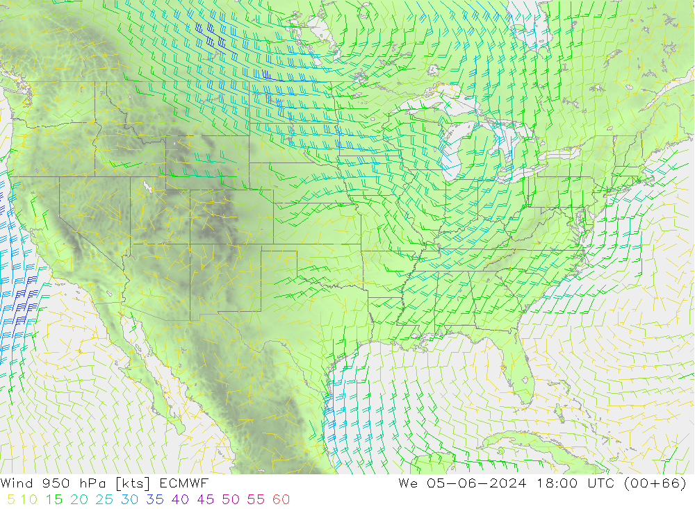 Wind 950 hPa ECMWF We 05.06.2024 18 UTC