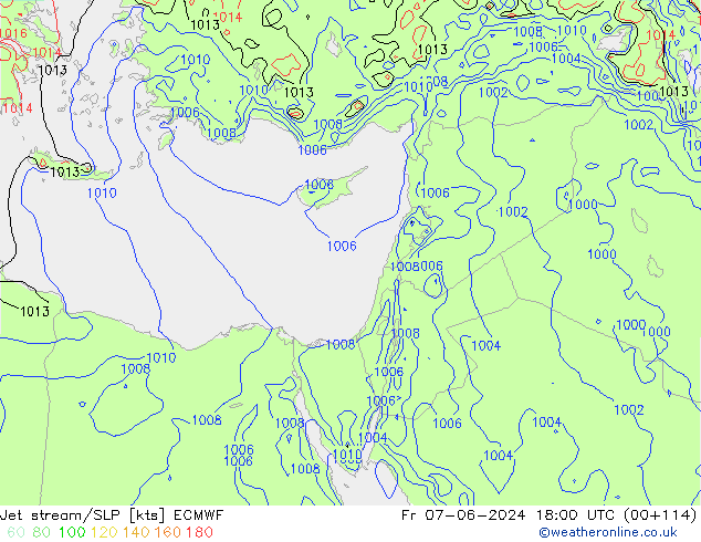 Prąd strumieniowy ECMWF pt. 07.06.2024 18 UTC