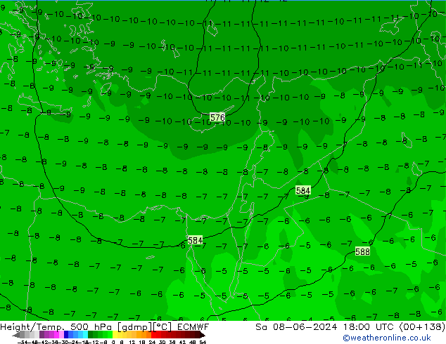 Z500/Rain (+SLP)/Z850 ECMWF So 08.06.2024 18 UTC