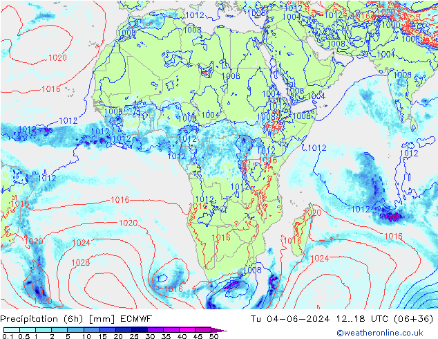 Z500/Rain (+SLP)/Z850 ECMWF Tu 04.06.2024 18 UTC