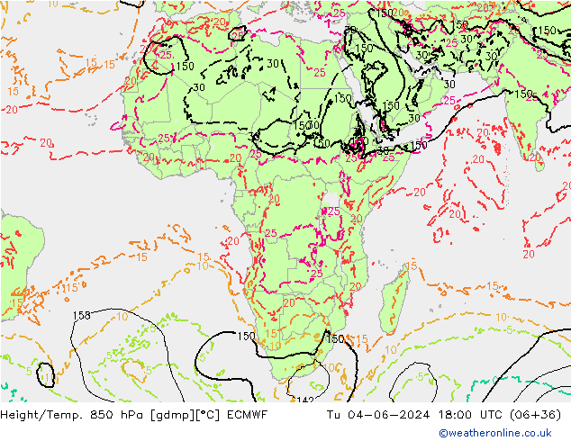 Z500/Rain (+SLP)/Z850 ECMWF Tu 04.06.2024 18 UTC