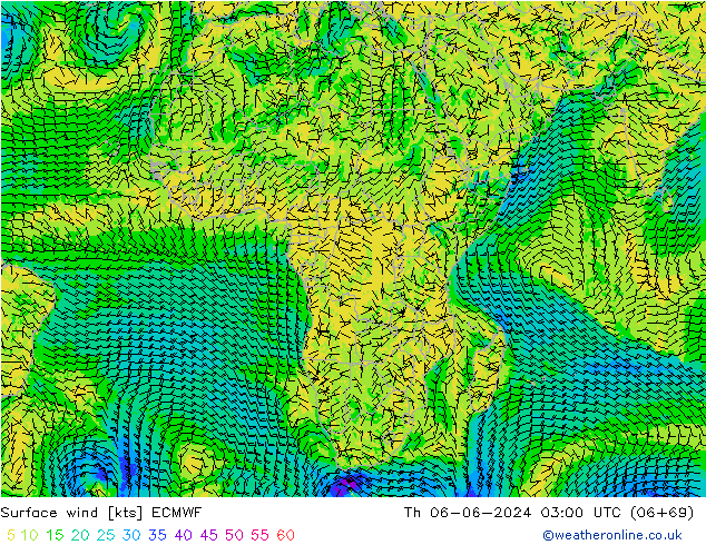 Vent 10 m ECMWF jeu 06.06.2024 03 UTC