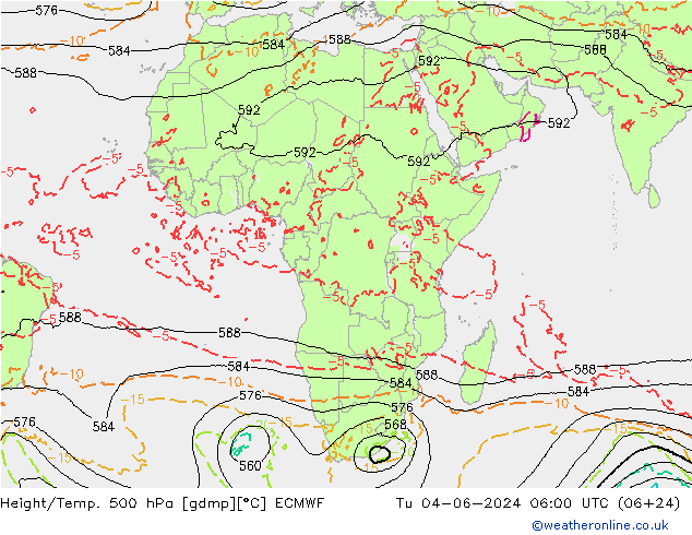 Z500/Rain (+SLP)/Z850 ECMWF mar 04.06.2024 06 UTC