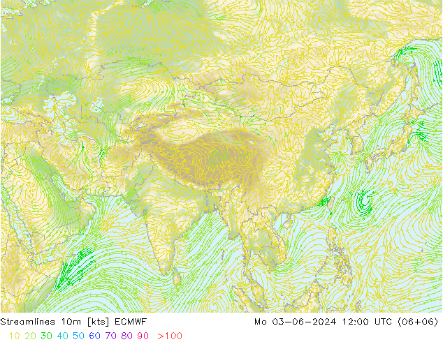 Stromlinien 10m ECMWF Mo 03.06.2024 12 UTC