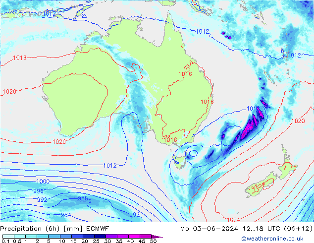 Z500/Yağmur (+YB)/Z850 ECMWF Pzt 03.06.2024 18 UTC