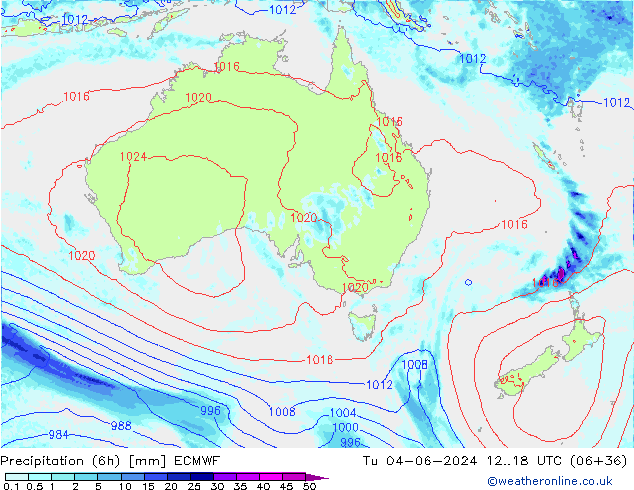 Z500/Rain (+SLP)/Z850 ECMWF Út 04.06.2024 18 UTC