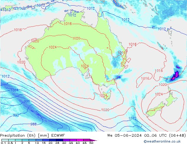 Z500/Rain (+SLP)/Z850 ECMWF Mi 05.06.2024 06 UTC