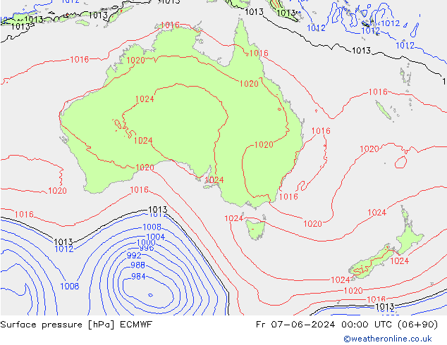 приземное давление ECMWF пт 07.06.2024 00 UTC