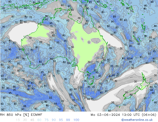 RH 850 hPa ECMWF Mo 03.06.2024 12 UTC