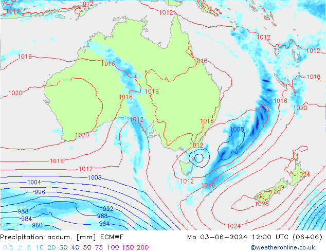 Totale neerslag ECMWF ma 03.06.2024 12 UTC